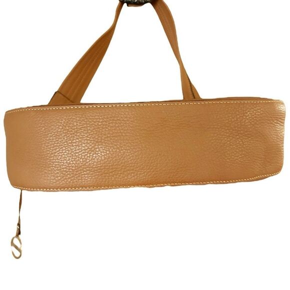Alessandro Mari Genuine Leather Tan Crossbody Shoulder Bag - Picture 3 of 9